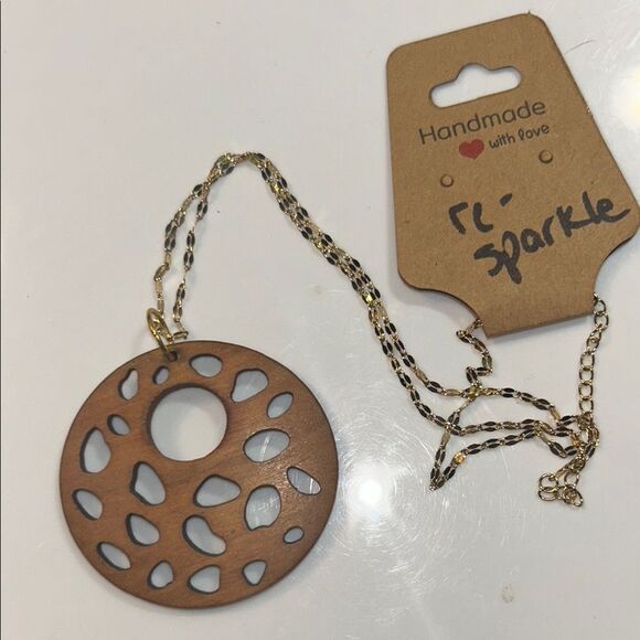 Handmade Wooden Pendant Necklace - Picture 1 of 2